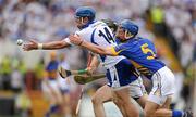 10 July 2011; Shane Walsh, Waterford, in action against John O'Keeffe, 5, and Gearoid Ryan, Tipperary. Munster GAA Hurling Senior Championship Final, Waterford v Tipperary, Pairc Ui Chaoimh, Cork. Picture credit: Ray McManus / SPORTSFILE