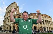 10 February 2017; Ireland supporter Sean Starr, from Nenagh, Co Tipperary, pictured outside the Colosseum ahead of Ireland's RBS Six Nations Championship game against Italy tomorrow in Rome, Italy. Photo by Ramsey Cardy/Sportsfile