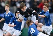 10 February 2017; John Shanahan of Newbridge College is tackled by Robert Nolan of St Mary's College during the Bank of Ireland Leinster Schools Junior Cup Round 1 match between Newbridge College and St Mary's College at Donnybrook Stadium in Donnybrook, Dublin. Photo by Daire Brennan/Sportsfile