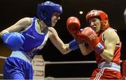 10 February 2017; Kristina O’Hara, left, of St John Bosco exchanges punches with Carol Coughlan of Monkstown during their 48kg bout during the 2016 IABA Elite Boxing Championships at the National Stadium in Dublin. Photo by David Maher/Sportsfile