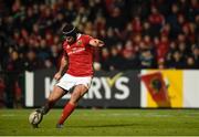 10 February 2017; Tyler Bleyendaal of Munster kicks a penalty during the Guinness PRO12 Round 14 match between Munster and Newport Gwent Dragons at Irish Independent Park in Cork. Photo by Diarmuid Greene/Sportsfile