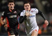 10 February 2017; Jacob Stockdale of Ulster on his way to scoring his side's fourth try during the Guinness PRO12 Round 14 match between Ulster and Edinburgh Rugby at Kingspan Stadium in Belfast. Photo by Oliver McVeigh/Sportsfile