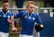 10 February 2017; St Mary's College captain Jack Lundy leads his side out ahead of the Bank of Ireland Leinster Schools Junior Cup Round 1 match between Newbridge College and St Mary's College at Donnybrook Stadium in Donnybrook, Dublin. Photo by Daire Brennan/Sportsfile