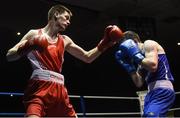 10 February 2017; George Bates, left, of St Marys, Dublin, exchanges punches with Gary McKenna, of Old School BC, during their 60kg bout during the 2016 IABA Elite Boxing Championships at the National Stadium in Dublin. Photo by David Maher/Sportsfile