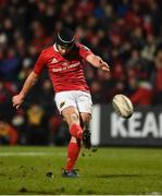 10 February 2017; Tyler Bleyendaal of Munster kicks a conversion during the Guinness PRO12 Round 14 match between Munster and Newport Gwent Dragons at Irish Independent Park in Cork. Photo by Diarmuid Greene/Sportsfile