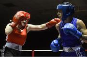 10 February 2017; Sidhbh Greene, left, of St Brigids Eden exchanges punches with Emma Agnew of Delagan during their 64kg bout during the 2016 IABA Elite Boxing Championships at the National Stadium in Dublin. Photo by David Maher/Sportsfile