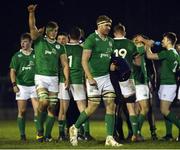 10 February 2017; Cillian Gallagher of Ireland and team-mates celebrate following the RBS U20 Six Nations Rugby Championship match between Italy and Ireland at Stadio Enrico Chersoni in Prato, Italy. Photo by Massimiliano Pratelli/SPORTSFILE