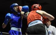 10 February 2017; Sidhbh Greene, right, of St Brigids Eden exchanges punches with Emma Agnew of Delagan,  during their 64kg bout during the 2016 IABA Elite Boxing Championships at the National Stadium in Dublin. Photo by David Maher/Sportsfile