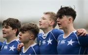 10 February 2017; St Mary's College players, left to right, Rory Gilbourne, Robert O'Connell, David O'Brien, and Matthew Naughton, sing to their supporters after the Bank of Ireland Leinster Schools Junior Cup Round 1 match between Newbridge College and St Mary's College at Donnybrook Stadium in Donnybrook, Dublin. Photo by Daire Brennan/Sportsfile