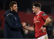10 February 2017; Rhys Marshall, left, and Ronan O'Mahony of Munster celebrate after the Guinness PRO12 Round 14 match between Munster and Newport Gwent Dragons at Irish Independent Park in Cork. Photo by Diarmuid Greene/Sportsfile