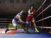 10 February 2017; Joe Ward, of Moate BC, knocks down Michael Frayne of St Marys, during the final round of their 81kg  bout during the 2016 IABA Elite Boxing Championships at the National Stadium in Dublin. Photo by David Maher/Sportsfile