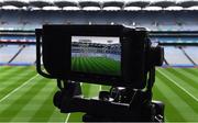 11 February 2017;  A view of a TV camera, focused on the pitch, in advance of the Allianz Football League Division 1 Round 2 match between Dublin and Tyrone at Croke Park in Dublin. Photo by Ray McManus/Sportsfile