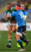 11 February 2017; Simon Zebo of Ireland is tackled by Sergio Parisse, right, and Angelo Esposito of Italy during the RBS Six Nations Rugby Championship match between Italy and Ireland at the Stadio Olimpico in Rome, Italy. Photo by Stephen McCarthy/Sportsfile