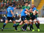 11 February 2017; Cian Healy of Ireland is tackled by Lorenzo Cittadini, left, and Sergio Parisse of Italy during the RBS Six Nations Rugby Championship match between Italy and Ireland at the Stadio Olimpico in Rome, Italy. Photo by Stephen McCarthy/Sportsfile