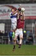 11 February 2017; Pádraig Cassidy of Slaughtneil in action against Shane Carthy of St Vincent’s during the AIB GAA Football All-Ireland Senior Club Championship semi-final match between Slaughtneil and St Vincent's at Páirc Esler in Newry. Photo by Seb Daly/Sportsfile