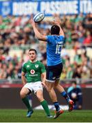 11 February 2017; Paddy Jackson of Ireland kicks ahead of Carlo Canna of Italy during the RBS Six Nations Rugby Championship match between Italy and Ireland at the Stadio Olimpico in Rome, Italy. Photo by Stephen McCarthy/Sportsfile