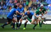 11 February 2017; Garry Ringrose of Ireland escapes the tackle of Sergio Parisse of Italy on his way to scoring his side's seventh try during the RBS Six Nations Rugby Championship match between Italy and Ireland at the Stadio Olimpico in Rome, Italy. Photo by Stephen McCarthy/Sportsfile