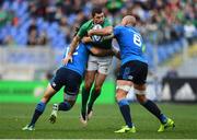 11 February 2017; Rob Kearney of Ireland is tackled by Luke Mclean, left, and Sergio Parisse of Italy during the RBS Six Nations Rugby Championship match between Italy and Ireland at the Stadio Olimpico in Rome, Italy. Photo by Stephen McCarthy/Sportsfile