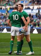 11 February 2017; Craig Gilroy, right, is congratulated by his Ireland team-mate Paddy Jackson, 10, after scoring his side's ninth try despite the tackle of Edoardo Padovani of Italy during the RBS Six Nations Rugby Championship match between Italy and Ireland at the Stadio Olimpico in Rome, Italy. Photo by Stephen McCarthy/Sportsfile