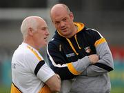 9 July 2011; Antrim selector Ollie Baker, right, and manager Dinny Cahill,  before the game. GAA Hurling All-Ireland Senior Championship Phase 3, Antrim v Limerick, Parnell Park, Dublin. Picture credit: Ray McManus / SPORTSFILE