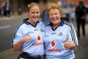 10 July 2011; Dublin supporters Orla and Paula McCormack, from Finglas, Dublin, on their way to the Leinster GAA Football Championship Finals. Croke Park, Dublin. Picture credit: Oliver McVeigh / SPORTSFILE