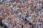 10 July 2011; Dublin supporters cheer on their side during the Leinster GAA Football Championship Finals. Croke Park, Dublin. Picture credit: Brendan Moran / SPORTSFILE