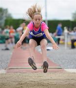 10 July 2011; Lecky Sommer, from Finn Valley A.C., Co. Donegal, in action during the Under-12 Long Jump. Woodie’s DIY Juvenile Track and Field Championships of Ireland, Tullamore Harriers, Tullamore, Co. Offaly. Picture credit: Matt Browne / SPORTSFILE