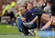 10 July 2011; Waterford manager Davy Fitzgerald, left, and selector Padraig Fanning during the game. Munster GAA Hurling Senior Championship Final, Waterford v Tipperary, Pairc Ui Chaoimh, Cork. Picture credit: Diarmuid Greene / SPORTSFILE