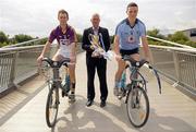 11 July 2011; Dublin captain Liam Rushe, right, and Wexford captain Mark Fanning, with Ger Cunningham, Sports Sponsorship Manager, Bord Gáis Energy, were in Dublin today ahead of the Bord Gáis Energy Leinster Hurling U-21 Final at Wexford Park on Wednesday evening at 7.30pm. Liam Rushe will feature at the centre of the first ever Player Cam to be used in the live television coverage of Gaelic Games. The Player Cam will be part of TG4’s live broadcast of the Bord Gáis Energy GAA Hurling U-21 Championship and, simultaneous to the match coverage, a full live stream of the Player Cam will be available to watch on tg4.ie during the All-Ireland series. Photo by Sportsfile