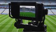 11 February 2017;  A view of a TV camera, focused on the pitch, in advance of  the Allianz Football League Division 1 Round 2 match between Dublin and Tyrone at Croke Park in Dublin. Photo by Ray McManus/Sportsfile
