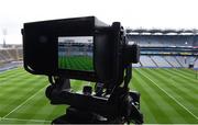 11 February 2017;  A view of a TV camera, focused on the pitch, in advance of  the Allianz Football League Division 1 Round 2 match between Dublin and Tyrone at Croke Park in Dublin. Photo by Ray McManus/Sportsfile