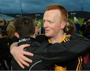11 February 2017; Johnny Buckley of Dr. Crokes celebrates with supporters following his sides win during the AIB GAA Football All-Ireland Senior Club Championship semi-final match between Corofin and Dr. Crokes at Gaelic Grounds in Limerick. Photo by Eóin Noonan/Sportsfile