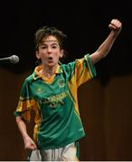 11 February 2017; Emile Ní Sheác of The Downs, representing Westmeath and Leinster, competing in the Aithriseoireacht / Scéalaíocht competition in the Scór na nÓg Final 2017 at Waterfront Hotel in Belfast, Antrim. Photo by Piaras Ó Mídheach/Sportsfile