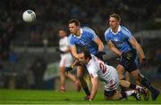 11 February 2017; Hugh Pat McGeary of Tyrone in action against Dean Rock and Eoghan O'Gara of Dublin during the Allianz Football League Division 1 Round 2 match between Dublin and Tyrone at Croke Park in Dublin. Photo by Ray McManus/Sportsfile