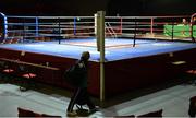 11 February 2017; A general view of the ring ahead of the 2016 IABA Elite Boxing Championships at the National Stadium in Dublin. Photo by Cody Glenn/Sportsfile