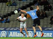 11 February 2017; Cathal McCarron of Tyrone in action against Micheal Darragh Macauley of Dublin during the Allianz Football League Division 1 Round 2 match between Dublin and Tyrone at Croke Park in Dublin. Photo by Sam Barnes/Sportsfile