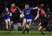 11 February 2017; Conor Keane of Kerry in action against Kevin McLoughlin, left, and Donie Newcombe of Mayo during the Allianz Football League Division 1 Round 2 match between Kerry and Mayo at Austin Stack Park in Tralee, Co. Kerry. Photo by Brendan Moran/Sportsfile