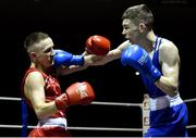 11 February 2017; Stephen McKenna, right, of Old School exchanges punches with Myles Casey of St Francis during their 56kg bout during the 2016 IABA Elite Boxing Championships at the National Stadium in Dublin. Photo by Cody Glenn/Sportsfile