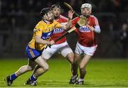 11 February 2017; Tony Kelly of Clare in action against Luke Meade and Christopher Joyce of Cork during the Allianz Hurling League Division 1A Round 1 match between Cork and Clare at Páirc Uí Rinn in Cork. Photo by Matt Browne/Sportsfile