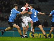 11 February 2017; Aidan McCory of Tyrone slips past Dublin's Brian Fenton and Michael Fitzsimons on his way to score his side's goal during the Football League Division 1 Round 2 match between Dublin and Tyrone at Croke Park in Dublin. Photo by Ray McManus/Sportsfile