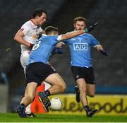 11 February 2017; Aidan McCory of Tyrone scores a goal despite the attention of Dublin players Brian Fenton and Jack McCaffrey during the Allianz Football League Division 1 Round 2 match between Dublin and Tyrone at Croke Park in Dublin. Photo by Ray McManus/Sportsfile