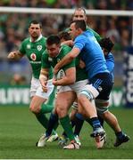 11 February 2017; Niall Scannell of Ireland is tackled by Simone Favaro of Italy during the RBS Six Nations Rugby Championship match between Italy and Ireland at the Stadio Olimpico in Rome, Italy. Photo by Ramsey Cardy/Sportsfile