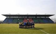 12 February 2017; Leinster players before the Guinness PRO12 Round 14 match between Benetton Treviso and Leinster at Stadio Monigo in Treviso, Italy. Photo by Stephen McCarthy/Sportsfile