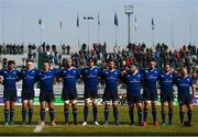 12 February 2017; Leinster players during a moments silence in memory of Joost van der Westhuizen of South Africa, who passed away earlier this week, during the Guinness PRO12 Round 14 match between Benetton Treviso and Leinster at Stadio Monigo in Treviso, Italy. Photo by Stephen McCarthy/Sportsfile