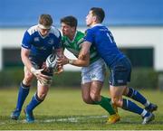 12 February 2017; Tommaso Iannone of Benetton Treviso is tackled by Dan Leavy, left, and Noel Reid of Leinster during the Guinness PRO12 Round 14 match between Benetton Treviso and Leinster at Stadio Monigo in Treviso, Italy. Photo by Stephen McCarthy/Sportsfile