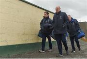 12 February 2017; Monaghan manager Malachy O'Rourke, centre, arriving ahead of the Allianz Football League Division 1 Round 2 game between Monaghan and Cavan at St. Mary's Park in Castleblayney, Co. Monaghan. Photo by Philip Fitzpatrick/Sportsfile