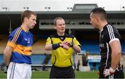 12 February 2017; Referee Niall Ward with captains Brian Fox of Tipperary, left, and Neil Ewing of Sligo during the coin toss prior to the Allianz Football League Division 3 Round 2 game between Tipperary and Sligo at Semple Stadium in Thurles, Co. Tipperary. Photo by Seb Daly/Sportsfile