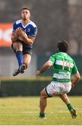 12 February 2017; Adam Byrne of Leinster in action against Andrea Pratichetti of Benetton Treviso during the Guinness PRO12 Round 14 match between Benetton Treviso and Leinster at Stadio Monigo in Treviso, Italy. Photo by Stephen McCarthy/Sportsfile