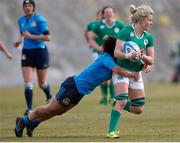 12 February 2017; Ailsa Hughes of Ireland is tackled by Elisa Giordano during the RBS Women's Six Nations Rugby Championship game between Italy and Ireland at Stadio Tommaso Fattori in L'Aquila, Italy. Photo by Roberto Bregani/Sportsfile