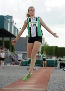 9 July 2011; Heather Carson, from Ballymena and Antrim AC, in action during the U17 Girls Long Jump. Woodie’s DIY Juvenile Track and Field Championships of Ireland, Tullamore Harriers, Tullamore, Co. Offaly. Picture credit: Pat Murphy / SPORTSFILE